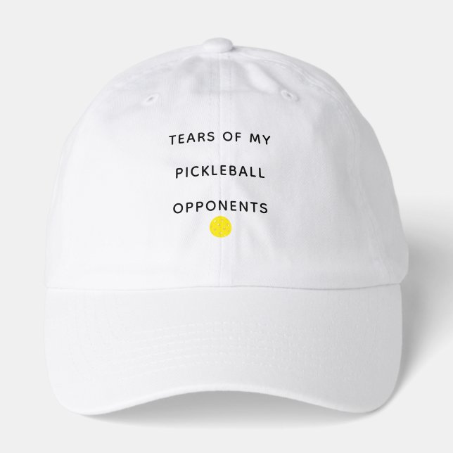 Funny Tears of my Pickleball Opponents Typography  Hat (Front)