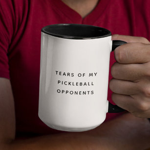 Funny Tears of my Pickleball Opponents Typography Frosted Glass Coffee Mug