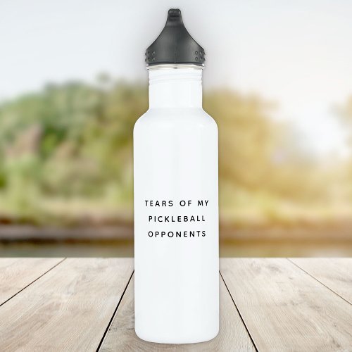 Funny Tears of my Pickleball Opponents Typography Stainless Steel Water Bottle