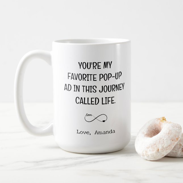 Funny Tech Boyfriend Valentine's Day Gift Coffee Mug (With Donut)