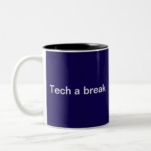 Funny Tech Humor Computer Professional Monogrammed Two-Tone Coffee Mug