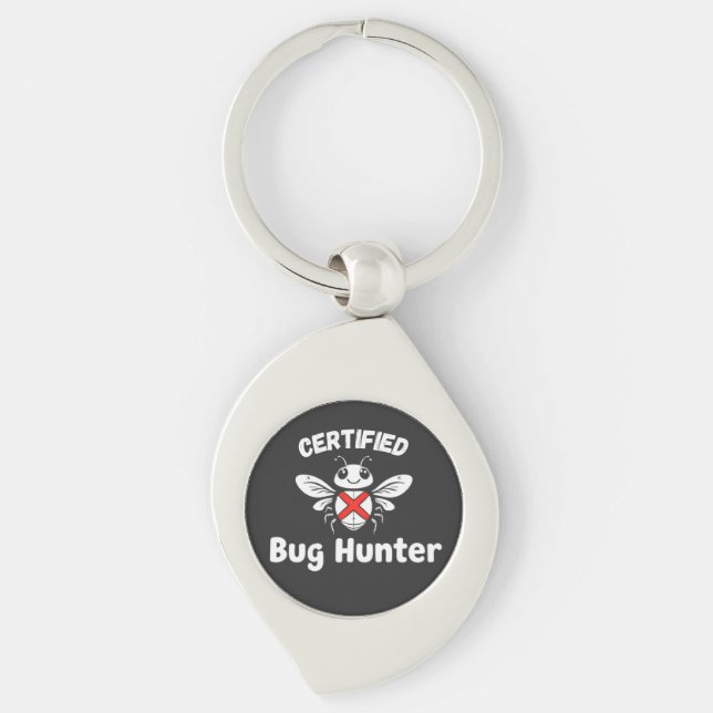 Funny Tech Keychain – “Certified Bug Hunter” (Front)