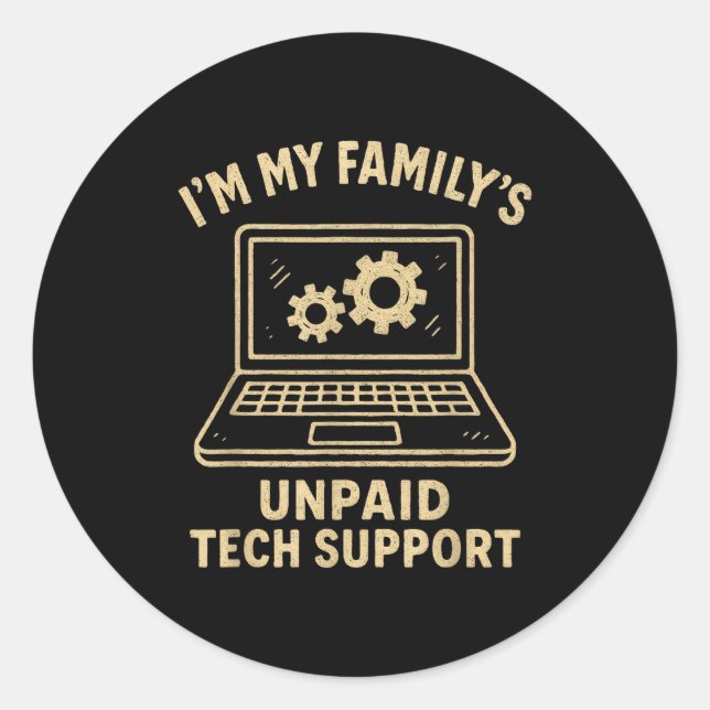 Funny Tech Lover Graphic Tee Computer Geek Nerd En Classic Round Sticker (Front)