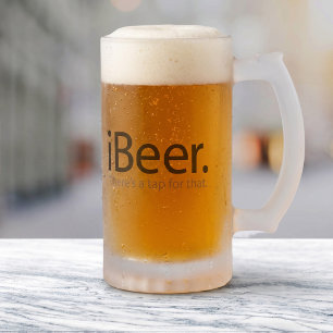 Funny Tech Parody Beer Lover Joke Frosted Glass Beer Mug