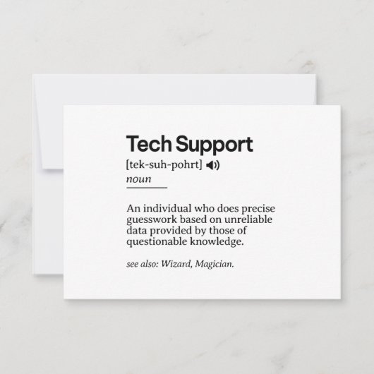 Funny Tech Support Definition | Minimalist Office (Front)