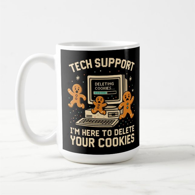 Funny Tech Support Delete Cookies  Coffee Mug (Left)
