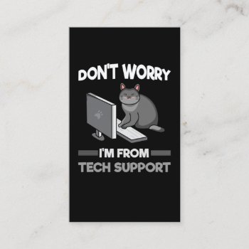 Funny Technical Support Cat Lover Computer Science Business Card by Designer_Store_Ger at Zazzle