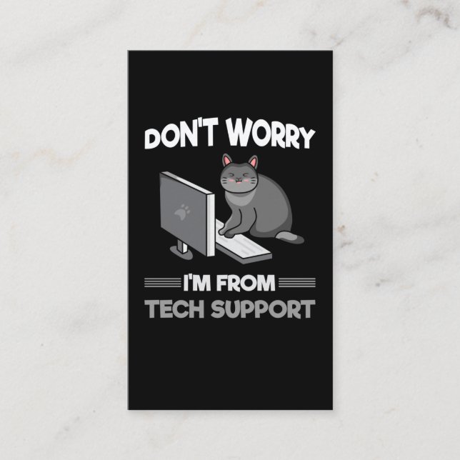 Funny Technical support Cat Lover Computer Science Business Card (Front)