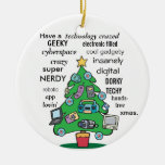 funny technology digital geeky christmas ceramic ornament