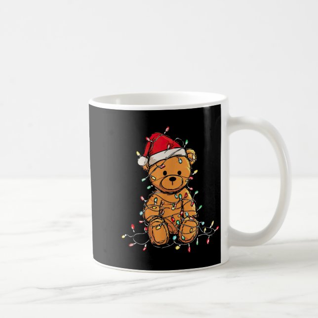 Funny Teddy Bear Christmas Graphics Lights Lover  Coffee Mug (Right)