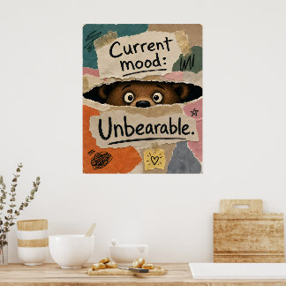 Funny teddy bear poster
