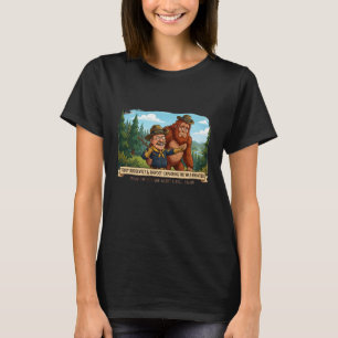 Funny Teddy Roosevelt and Bigfoot Caricature - Nat T-Shirt