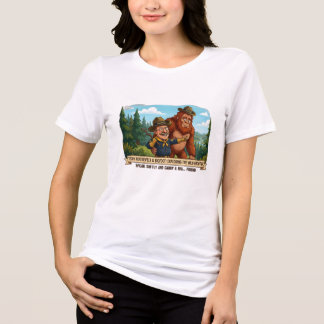 Funny Teddy Roosevelt and Bigfoot Caricature - Nat Tri-Blend Shirt
