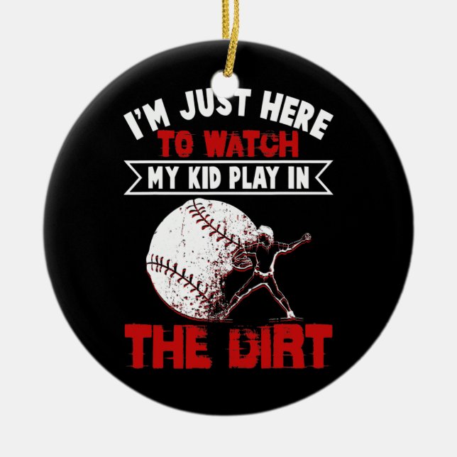 Funny Tee Ball Mom Baseball Game  Ceramic Ornament (Front)