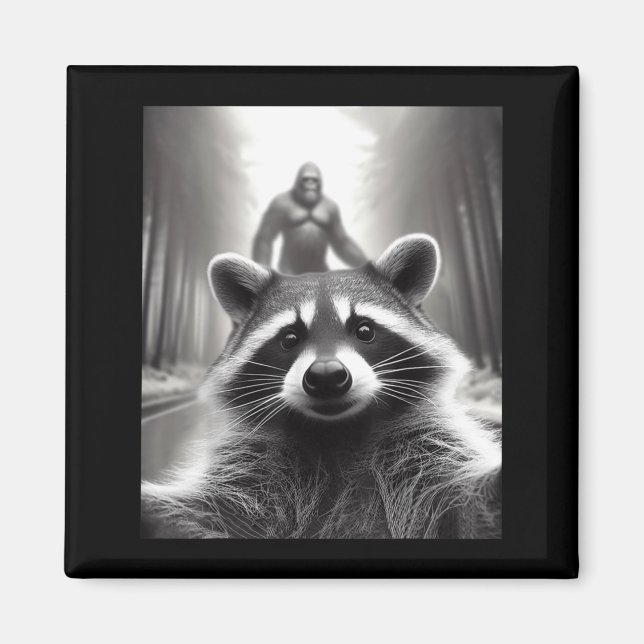 Funny Tee Ed Raccoon Selfie Bigfoot Gift Mens Wome Magnet (Front)