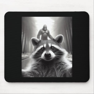 Funny Tee Ed Raccoon Selfie Bigfoot Gift Mens Wome Mouse Pad