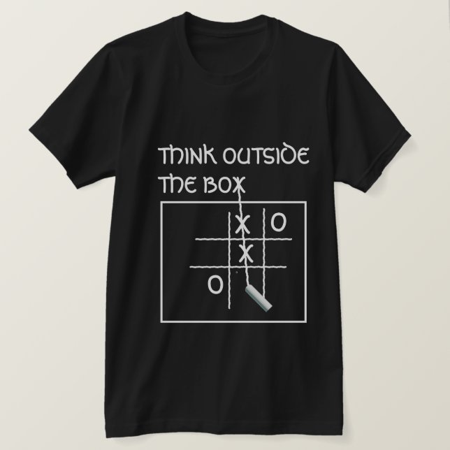Funny Tee Think Outside Box Tic Tac Toe (Design Front)