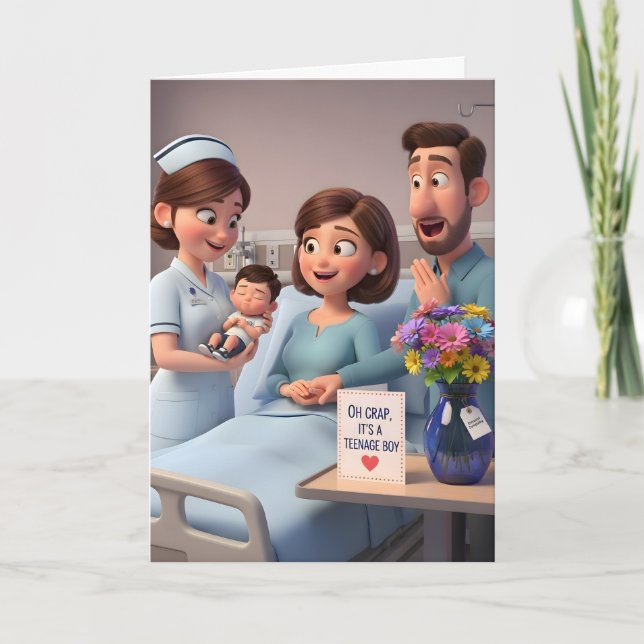 Funny Teenage Boy Birthday Card (Front)