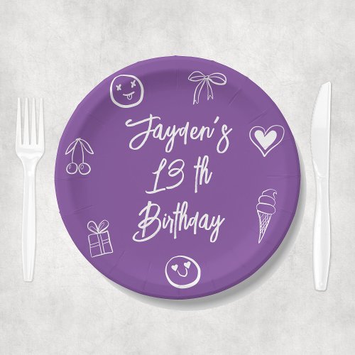 Funny Teenager Girl Birthday Party Paper Plates