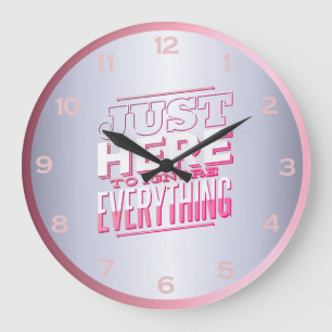 Funny Teenager Quote Girls Rose Gold Pink Bedroom Large Clock