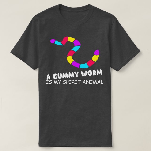 Funny Tees  A Gummy Worm Is My Spirit Animal  Long (Design Front)