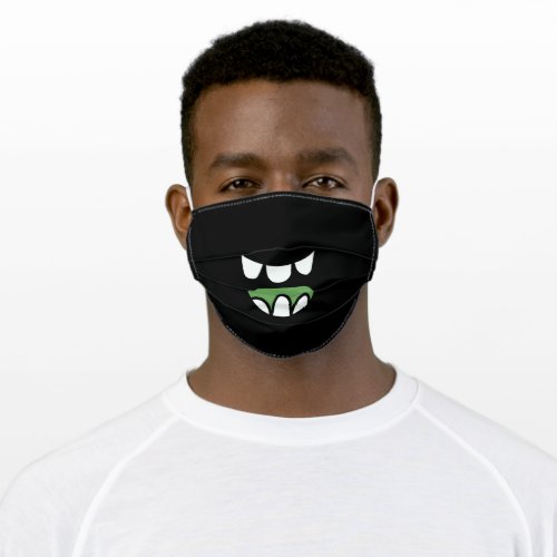 Funny Teeth and Green Tongue Monster Smile Adult Cloth Face Mask