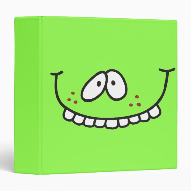 funny teeth green notebook binder (Front/Spine)