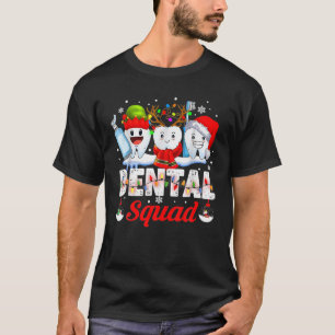 Funny Teeth Santa Reindeer Christmas Dental Squad T-Shirt