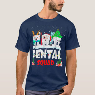 Funny Teeth Santa Reindeer Christmas Dental Squad T-Shirt