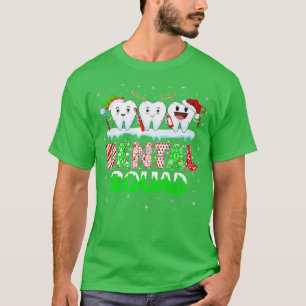 Funny Teeth Xmas Lights Dental Squad Dentist Chris T-Shirt