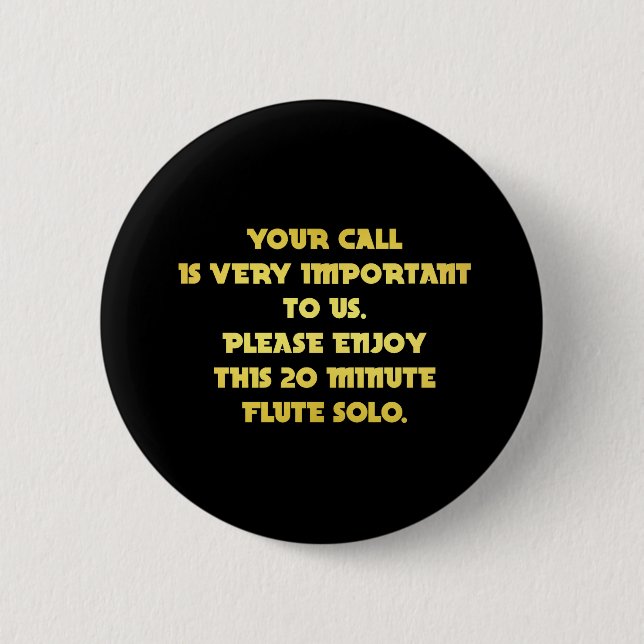 Funny Telephone Customer Service Joke Button (Front)