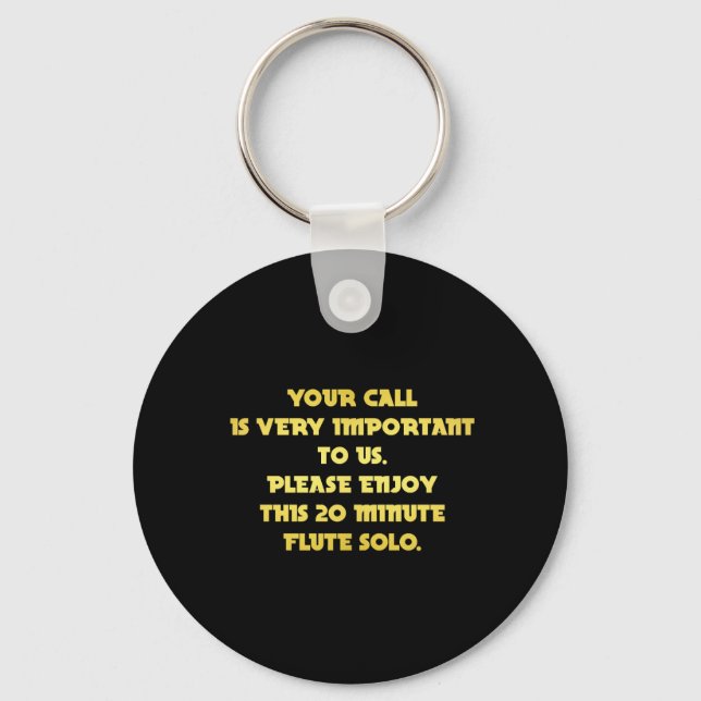 Funny Telephone Customer Service Joke Keychain (Front)