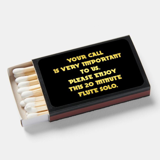 Funny Telephone Customer Service Joke Matchboxes (Front Open)