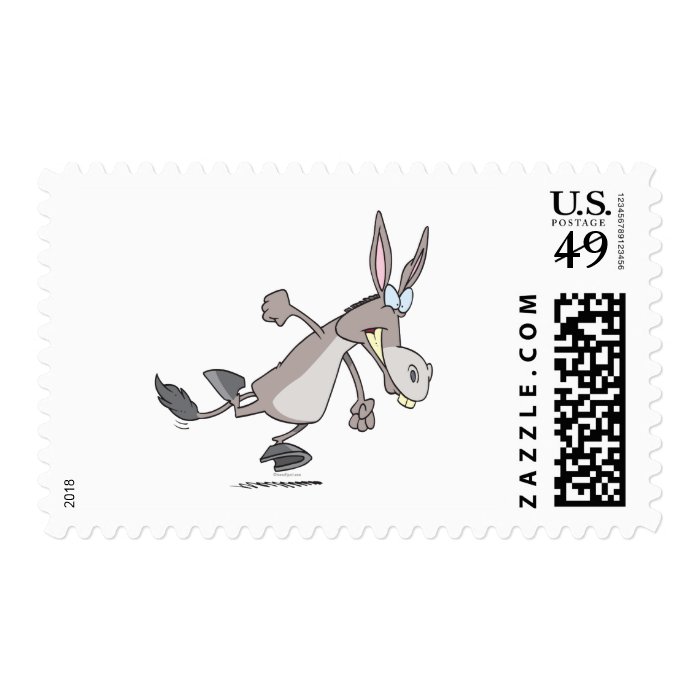 funny temper tantrum donkey cartoon stamp