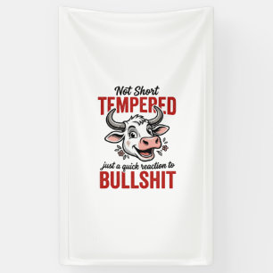 Funny Tempered Cow Vintage Banner