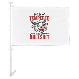 Funny Tempered Cow Vintage Car Flag