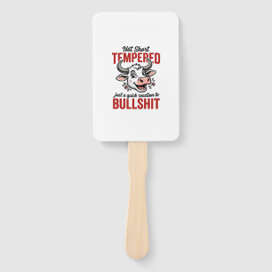 Funny Tempered Cow Vintage Hand Fan