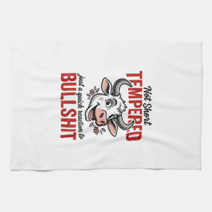 Funny Tempered Cow Vintage Kitchen Towel