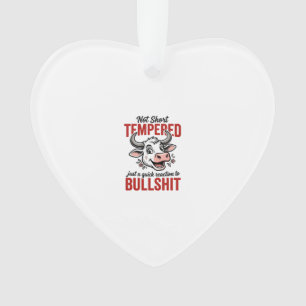 Funny Tempered Cow Vintage Ornament