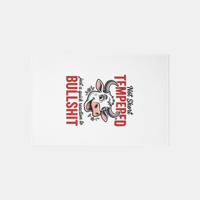 Funny Tempered Cow Vintage Rug (Front)