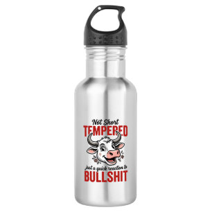 Funny Tempered Cow Vintage Stainless Steel Water Bottle