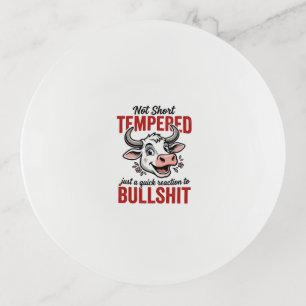 Funny Tempered Cow Vintage Trinket Tray