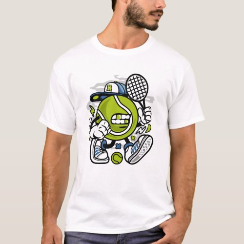 Funny Tennis Ball Cartoon  Sport T_Shirt