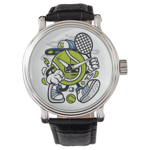 Funny Tennis Ball Cartoon  Sport Watch