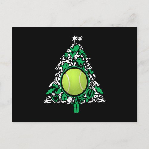 Funny Tennis Ball Christmas Tree Decorations Xmas Announcement Postcard