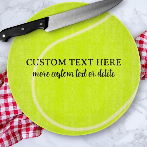 Funny Tennis Ball Gift Personalized Custom Text Cutting Board