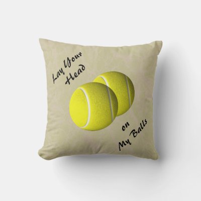 Funny Tennis Ball Mojo Throw Pillow