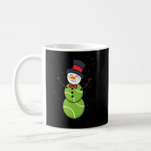 Funny Tennis Ball Snowman Winter Hat Snowflake Ten Coffee Mug