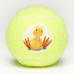 Funny Tennis Balls Happy Yellow Duck
