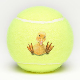 Funny Tennis Balls with Happy Yellow Duck - Smile